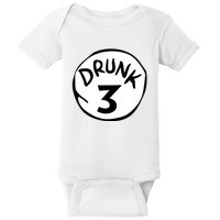 Drunk 3 St Patrick Day Funny Drunk Beer Pong Drunk 3 Baby Bodysuit