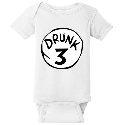 Drunk 3 St Patrick Day Funny Drunk Beer Pong Drunk 3 Baby Bodysuit