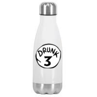 Drunk 3 St Patrick Day Funny Drunk Beer Pong Drunk 3 Stainless Steel Insulated Water Bottle