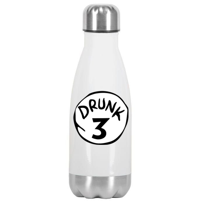 Drunk 3 St Patrick Day Funny Drunk Beer Pong Drunk 3 Stainless Steel Insulated Water Bottle