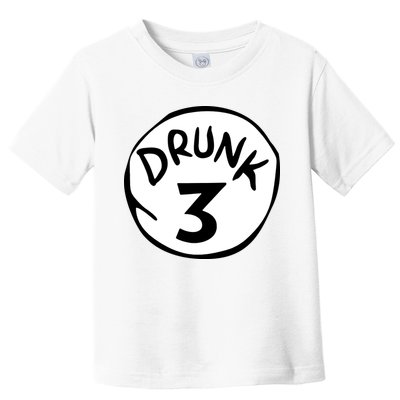 Drunk 3 St Patrick Day Funny Drunk Beer Pong Drunk 3 Toddler T-Shirt