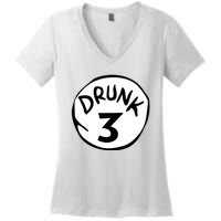 Drunk 3 St Patrick Day Funny Drunk Beer Pong Drunk 3 Women's V-Neck T-Shirt