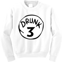 Drunk 3 St Patrick Day Funny Drunk Beer Pong Drunk 3 Kids Sweatshirt