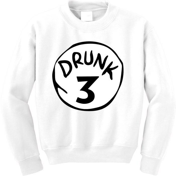 Drunk 3 St Patrick Day Funny Drunk Beer Pong Drunk 3 Kids Sweatshirt