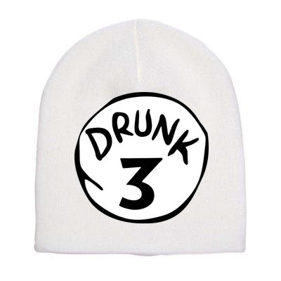 Drunk 3 St Patrick Day Funny Drunk Beer Pong Drunk 3 Short Acrylic Beanie
