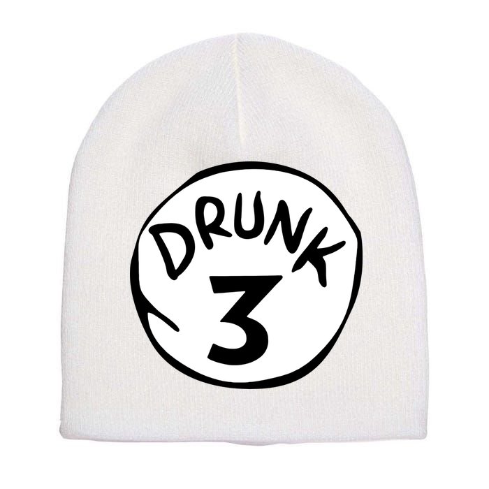 Drunk 3 St Patrick Day Funny Drunk Beer Pong Drunk 3 Short Acrylic Beanie