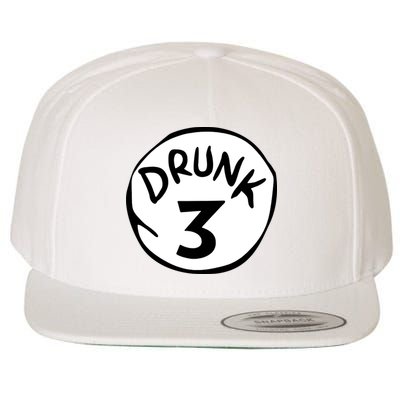 Drunk 3 St Patrick Day Funny Drunk Beer Pong Drunk 3 Wool Snapback Cap