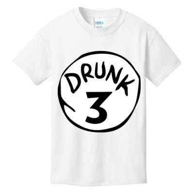Drunk 3 St Patrick Day Funny Drunk Beer Pong Drunk 3 Kids T-Shirt