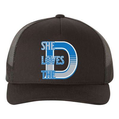 Detroit 313 She Loves The D Yupoong Adult 5-Panel Trucker Hat