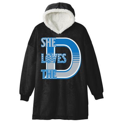 Detroit 313 She Loves The D Hooded Wearable Blanket