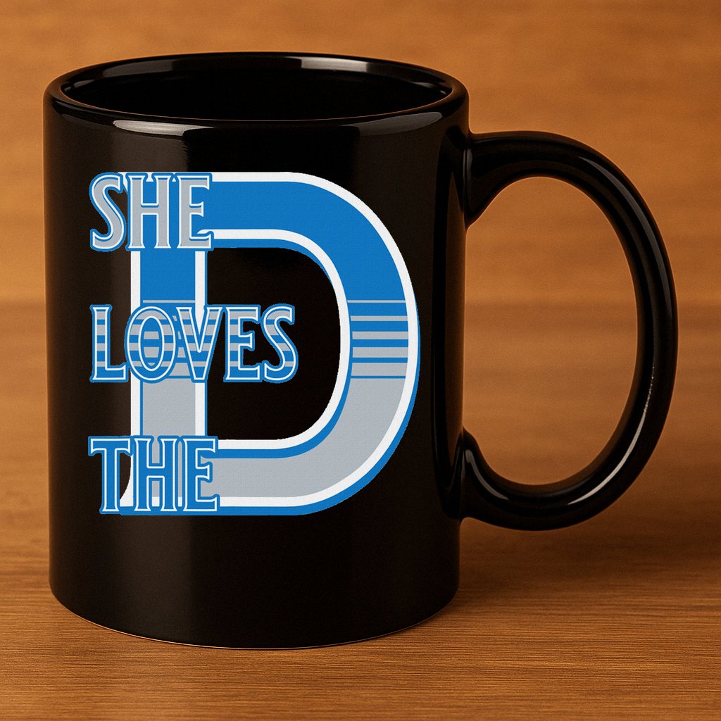 Detroit 313 She Loves The D 11oz C Handle Ceramic Mug