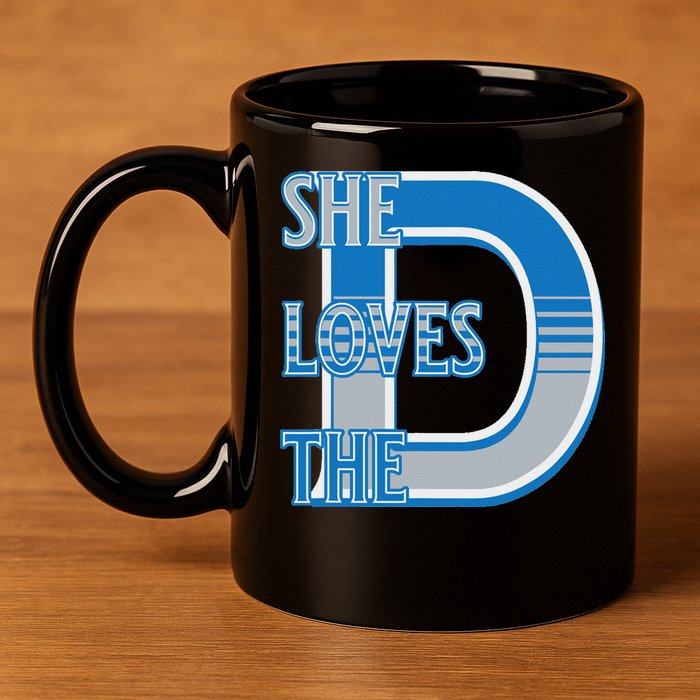Detroit 313 She Loves The D 11oz C Handle Ceramic Mug