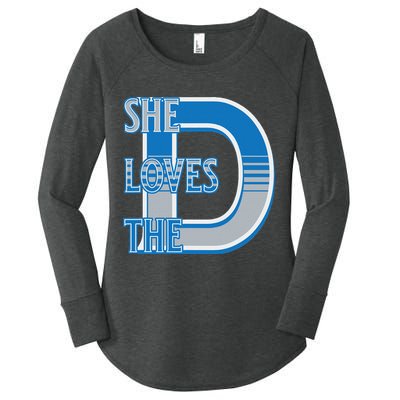 Detroit 313 She Loves The D Women's Perfect Tri Tunic Long Sleeve Shirt