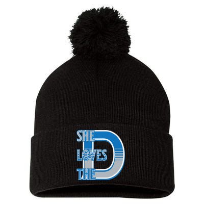 Detroit 313 She Loves The D Pom Pom 12in Knit Beanie