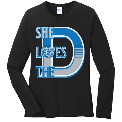 Detroit 313 She Loves The D Ladies Long Sleeve Shirt