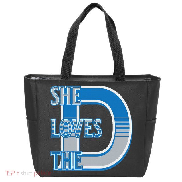 Detroit 313 She Loves The D Zip Tote Bag