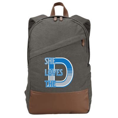 Detroit 313 She Loves The D Cotton Canvas Backpack