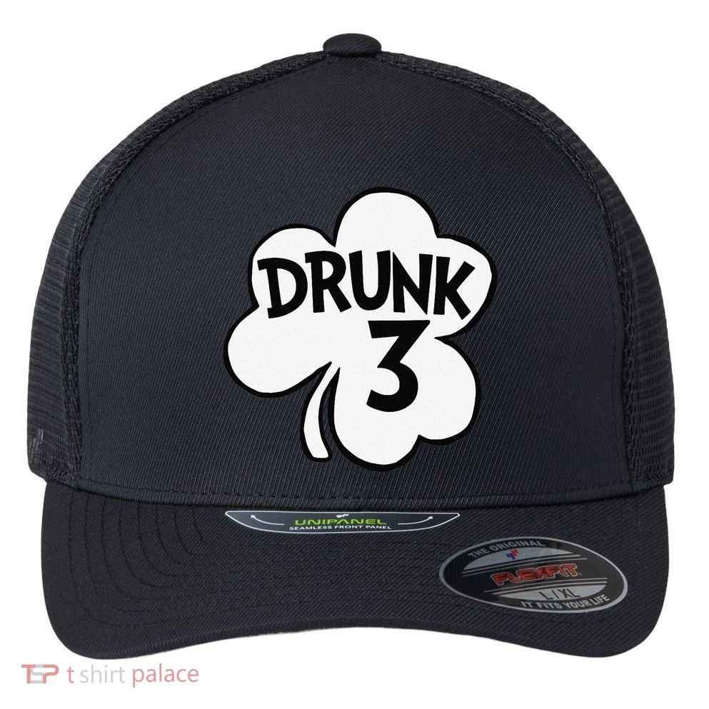 Drunk 3 Saint Patrick's Day Party Group Flexfit Unipanel Trucker Cap
