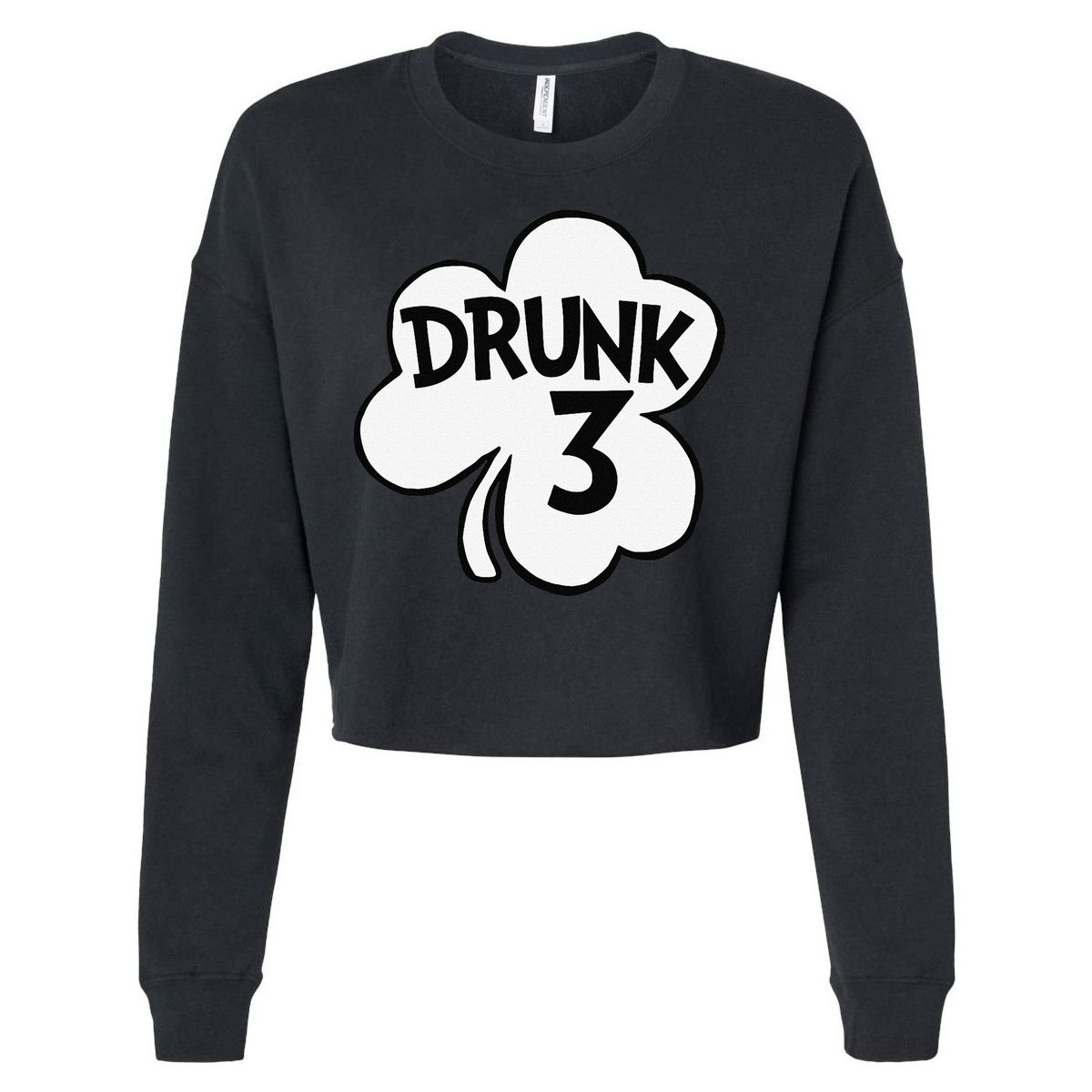 Drunk 3 Saint Patrick's Day Party Group Cropped Pullover Crew