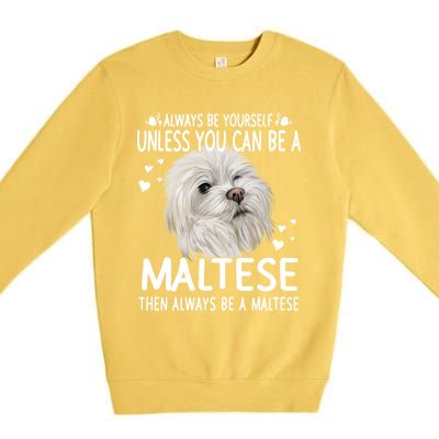 Dogs 365 Unless You Can Be A Maltese Dog Funny Funny Gift Premium Crewneck Sweatshirt