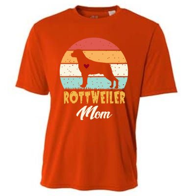 Dogs 365 Vintage Rottweiler Mom Dog Cute Funny Mother Gift Cool Gift Cooling Performance Crew T-Shirt