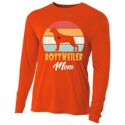 Dogs 365 Vintage Rottweiler Mom Dog Cute Funny Mother Gift Cool Gift Cooling Performance Long Sleeve Crew