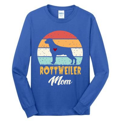 Dogs 365 Vintage Rottweiler Mom Dog Cute Funny Mother Gift Cool Gift Tall Long Sleeve T-Shirt