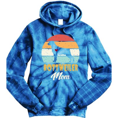 Dogs 365 Vintage Rottweiler Mom Dog Cute Funny Mother Gift Cool Gift Tie Dye Hoodie