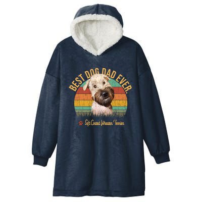 Dogs 365 Vintage Best Soft Coated Wheaten Terrier Dad Ever Gift Hooded Wearable Blanket