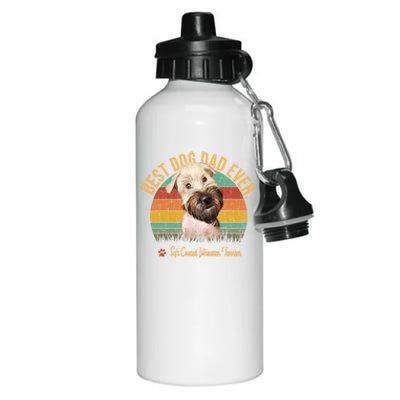 Dogs 365 Vintage Best Soft Coated Wheaten Terrier Dad Ever Gift Aluminum Water Bottle