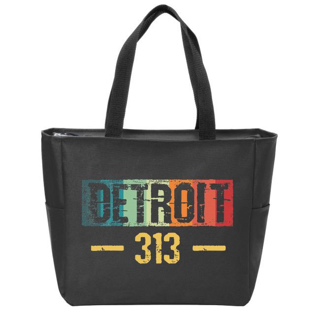 Detroit 313 Vintage Zip Tote Bag