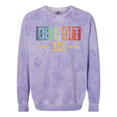 Detroit 313 Vintage Colorblast Crewneck Sweatshirt