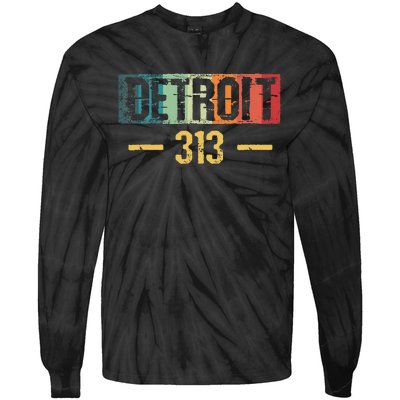 Detroit 313 Vintage Tie-Dye Long Sleeve Shirt