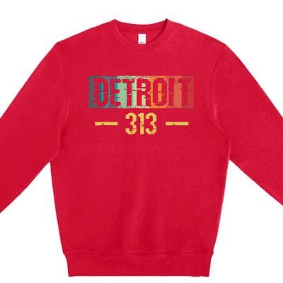 Detroit 313 Vintage Premium Crewneck Sweatshirt