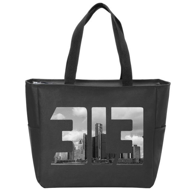 Detroit 313 Vintage Zip Tote Bag