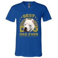 Dogs 365 Vintage Best Dogo Argentino Dad Ever Gift Gift V-Neck T-Shirt