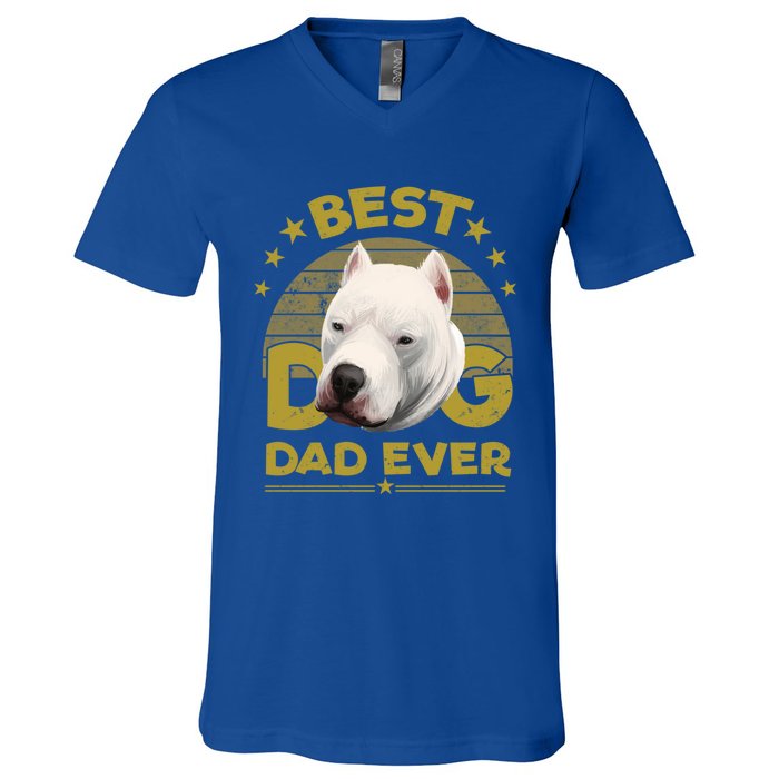 Dogs 365 Vintage Best Dogo Argentino Dad Ever Gift Gift V-Neck T-Shirt