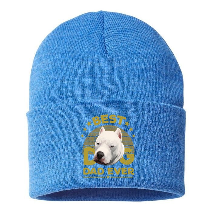 Dogs 365 Vintage Best Dogo Argentino Dad Ever Gift Gift Sustainable Knit Beanie