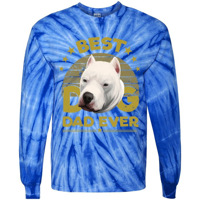 Dogs 365 Vintage Best Dogo Argentino Dad Ever Gift Gift Tie-Dye Long Sleeve Shirt