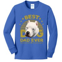 Dogs 365 Vintage Best Dogo Argentino Dad Ever Gift Gift Kids Long Sleeve Shirt