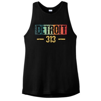 Detroit 313 Vintage Ladies PosiCharge Tri-Blend Wicking Tank