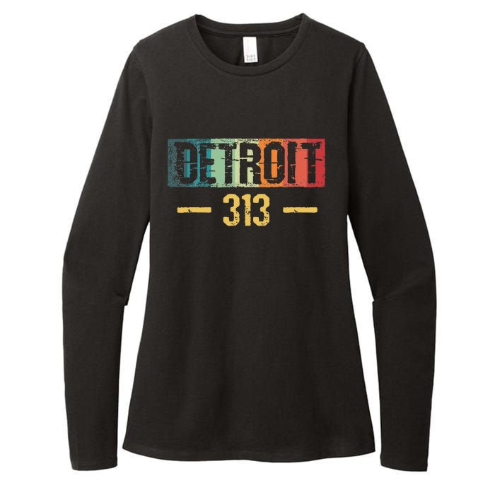 Detroit 313 Vintage Womens CVC Long Sleeve Shirt