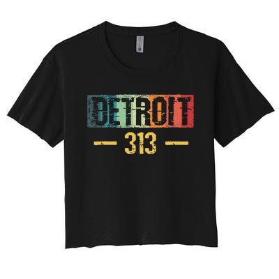 Detroit 313 Vintage Women's Crop Top Tee