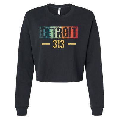 Detroit 313 Vintage Cropped Pullover Crew