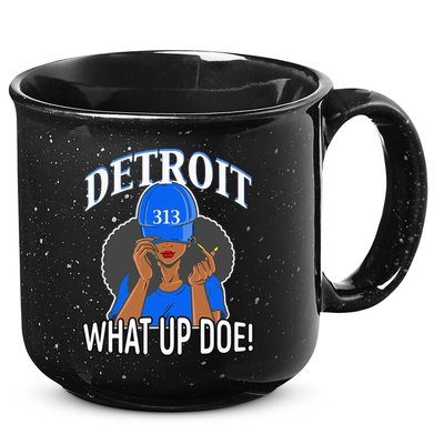 Detroit 313 What Up Doe African American Woman 15oz Campfire Ceramic Mug