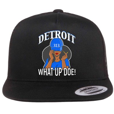 Detroit 313 What Up Doe African American Woman Flatbill Hat