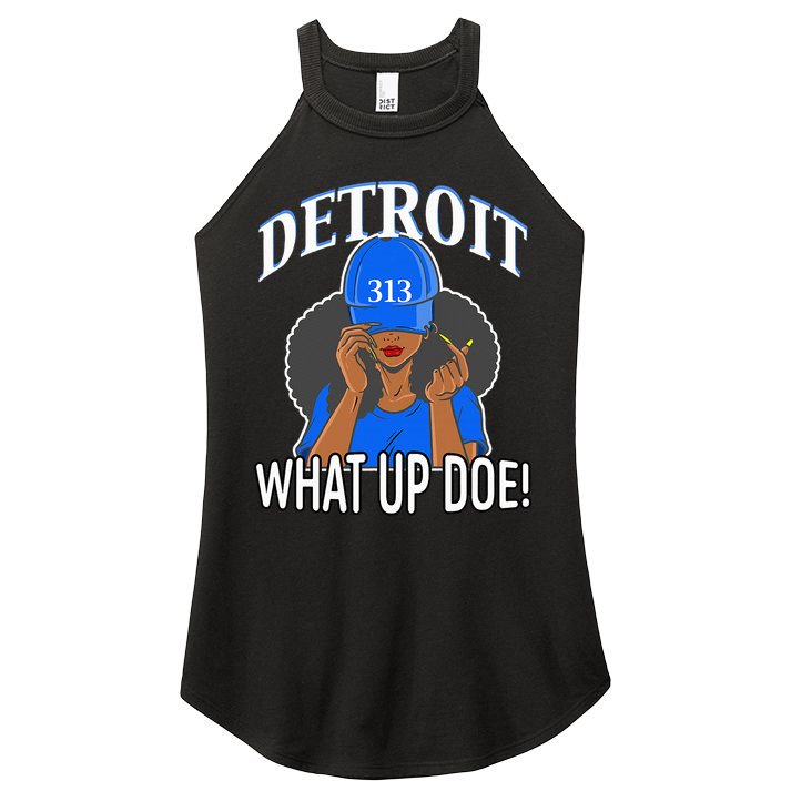 Detroit 313 What Up Doe African American Woman Women's Perfect Tri Rocker Tank