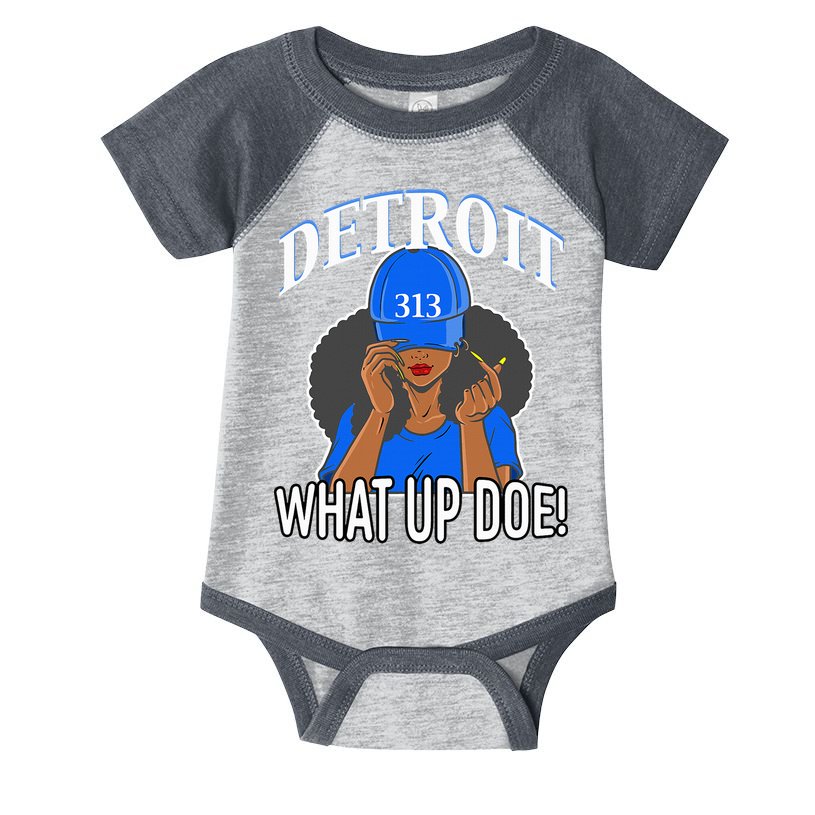 Detroit 313 What Up Doe African American Woman Infant Baby Jersey Bodysuit