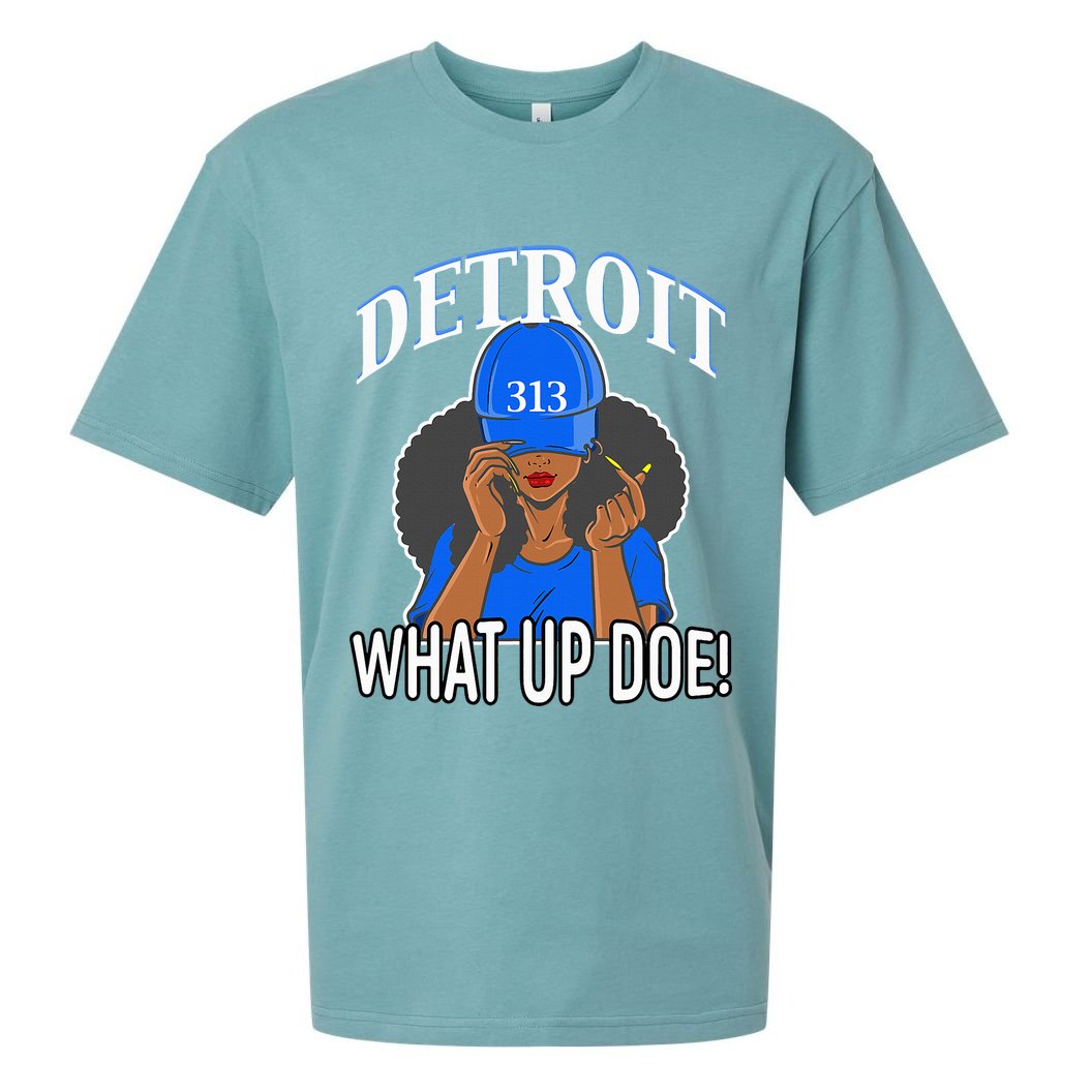 Detroit 313 What Up Doe African American Woman Sueded Cloud Jersey T-Shirt