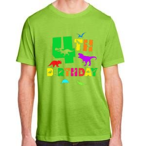 Dinosaur 4th Birthday Dino Im 4 Birthday Adult ChromaSoft Performance T-Shirt